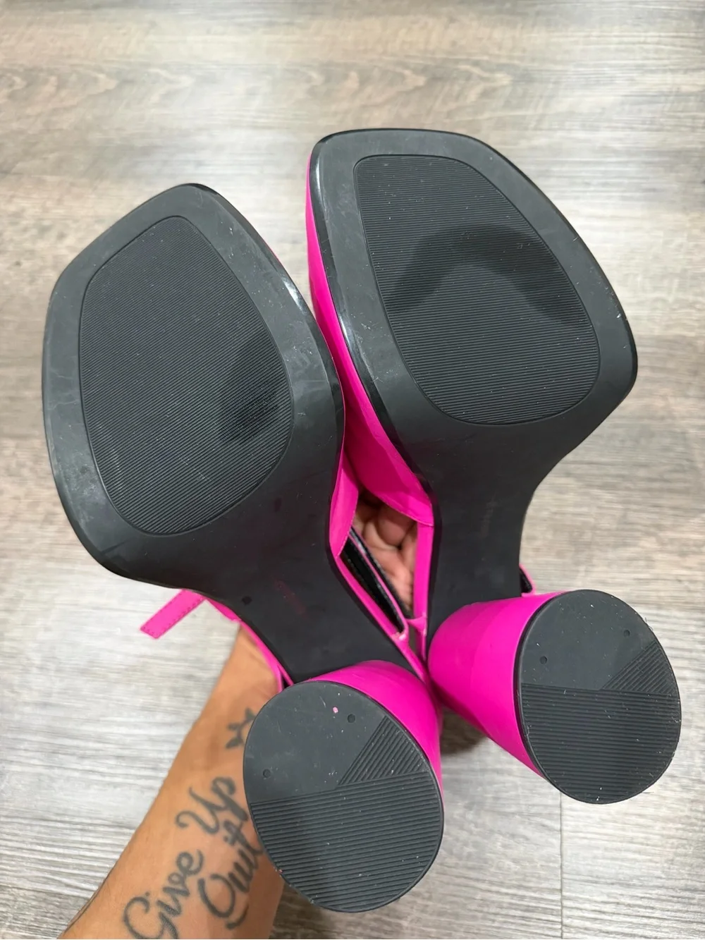 Bershka Hot Pink Platform Mary Jane Heels